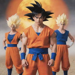 Amidst the Dragon Ball universe, the explorer encounters Goku and his companions, their quintessential attire and features brought to life vividly, creating an enchanting tableau of camaraderie.