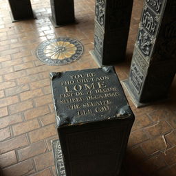 The floor is covered with weathered mosaic tiles that barely reveal ancient floral patterns