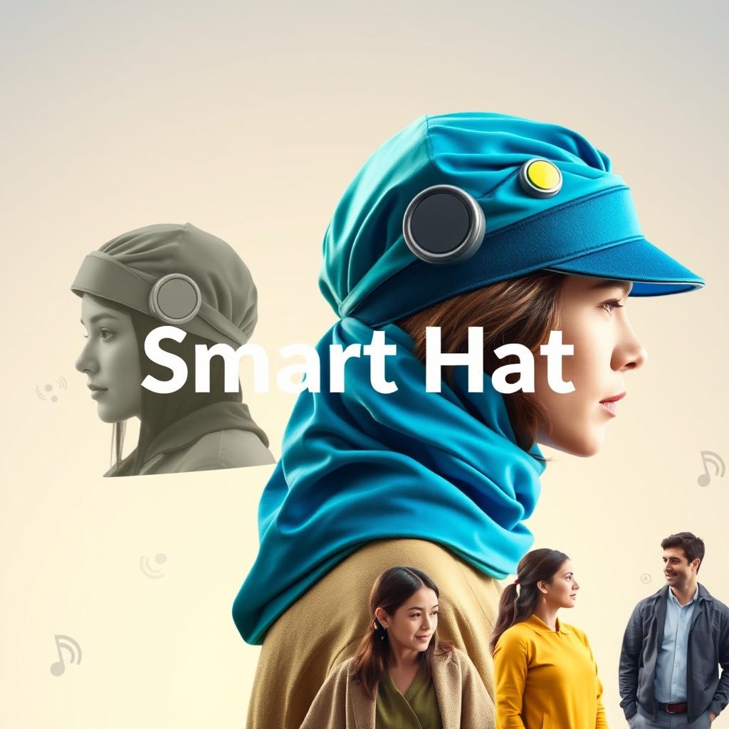 A project cover design for a smart hat aimed at assisting the hearing and visually impaired