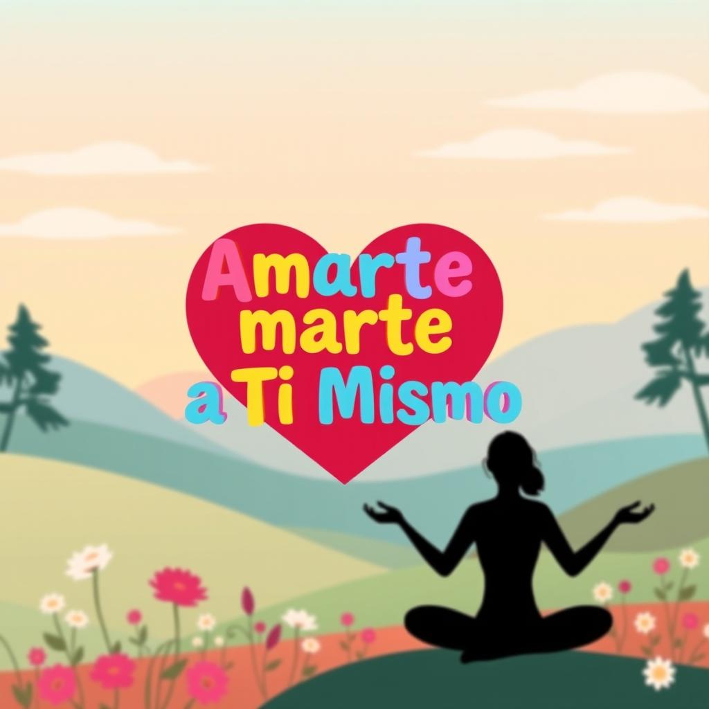 A vibrant and engaging YouTube thumbnail for a video titled 'Amarte a Ti Mismo'