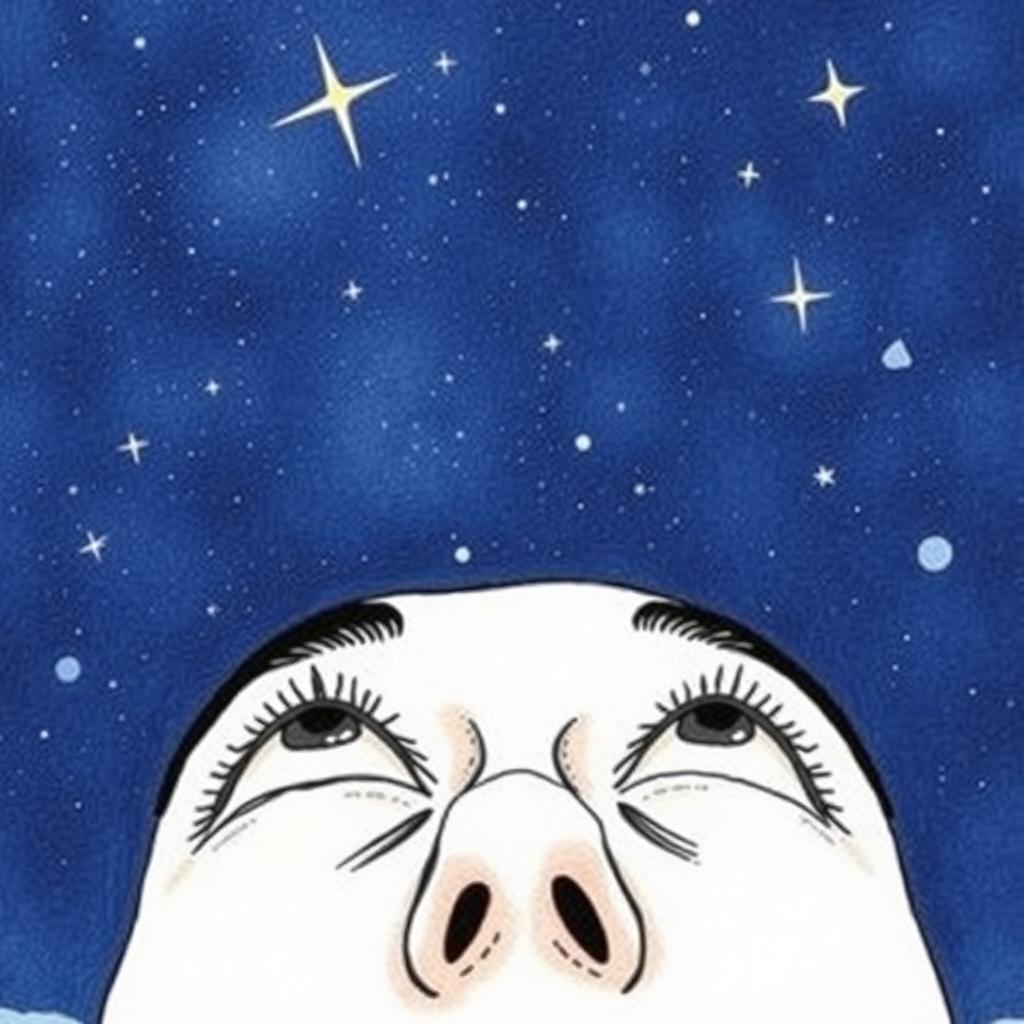 A hand-drawn illustration featuring a pair of eyes gazing up at a starry sky, capturing the depth and inspiration brought by a special person