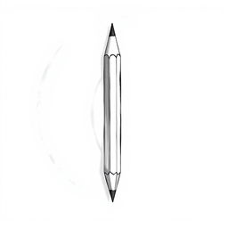 A poetic black and white illustration featuring a pencil with an eraser, designed with fine and simple lines