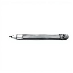 A poetic black and white illustration featuring a pencil with an eraser, designed with fine and simple lines