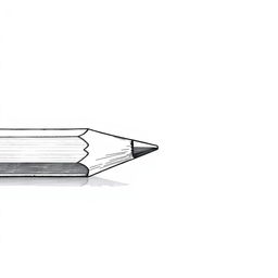 A poetic black and white illustration featuring a pencil and an eraser, created with fine and simple lines