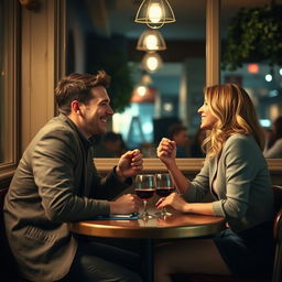 A covert romantic encounter between a man and his best friend's girlfriend during a double date, characterized by a playful and flirtatious interaction