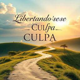 A captivating e-book cover design featuring the title "Libertando-se da Culpa: O Caminho de Deus do Pecado à Graça" prominently displayed in elegant, bold fonts