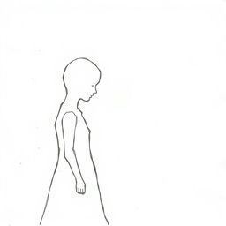 A hand-drawn illustration with fine lines depicting an empty silhouette, symbolizing the feeling of invisibility and absence of presence in the world