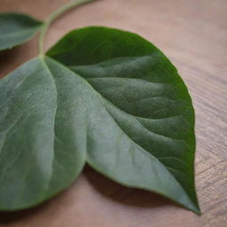 A detailed image of a leaf, with a picturesque, miniature scene of Antigua Guatemala intricately woven within its veins.