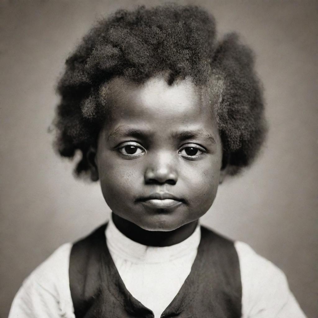 An adorable image of Frederick Douglass as a baby, showing his tiny, innocent features and a budding spark of courage in his eyes.