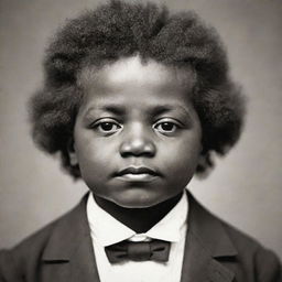 An adorable image of Frederick Douglass as a baby, showing his tiny, innocent features and a budding spark of courage in his eyes.