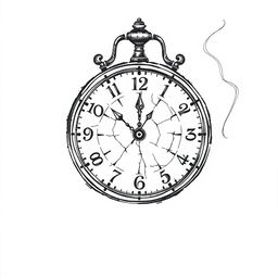 A hand-drawn black and white illustration of a clock with its hands frozen at a specific time, symbolizing endless waiting and growing anxiety