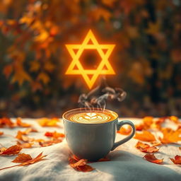 A beautiful, realistic wallpaper capturing the essence of light autumn leaves scattered across a soft surface