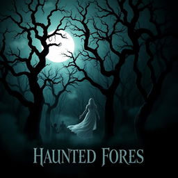 A supernatural movie poster featuring a mysterious haunted forest at night