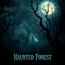 A supernatural movie poster featuring a mysterious haunted forest at night