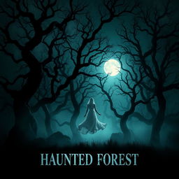 A supernatural movie poster featuring a mysterious haunted forest at night