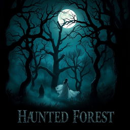 A supernatural movie poster featuring a mysterious haunted forest at night