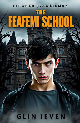 A striking book cover featuring a young man with sharp, intense eyes, gazing directly ahead