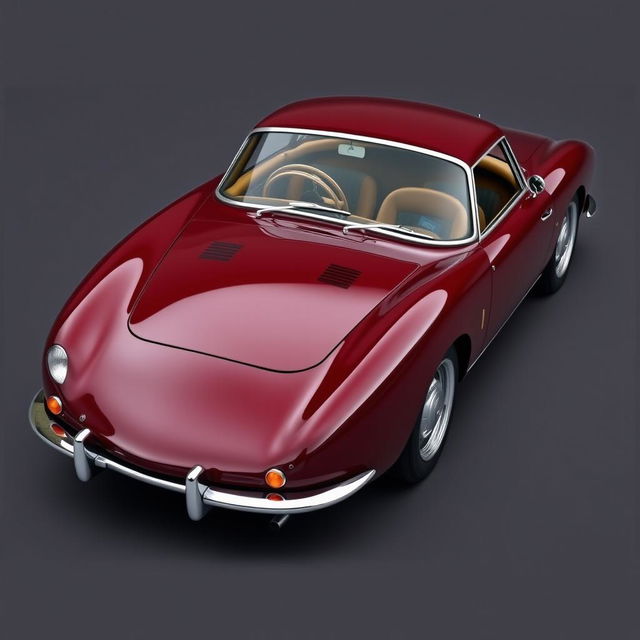 A beautifully crafted classic sports car featuring a tasteful rear spoiler that subtly enhances its aerodynamic profile