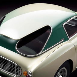 A beautifully designed classic sports car featuring a subtle yet stylish rear spoiler that enhances its classic elegance