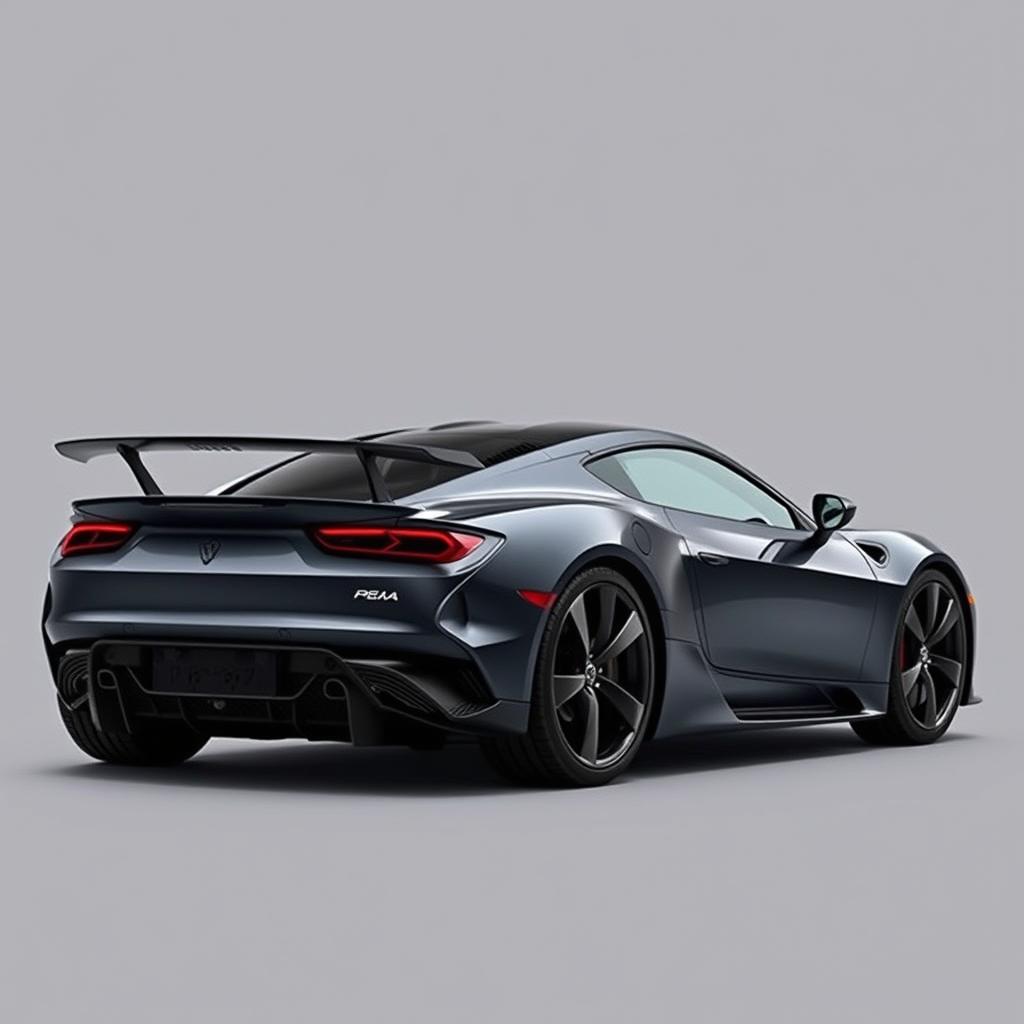 A stunning sports car featuring a sleek and understated rear spoiler that enhances its aerodynamic design without being overly flashy