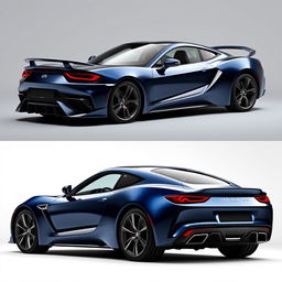 A stunning sports car featuring a sleek and sophisticated design with a subtle rear spoiler that complements its aerodynamic profile without being too flashy