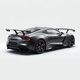 A beautifully designed sports car with an aggressive silhouette and a discreet rear spoiler that enhances its aerodynamic capabilities without being overly flashy