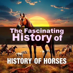 A captivating YouTube thumbnail showcasing a detailed and colorful history of horses