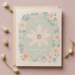 A sympathy greeting card with delicate designs, soft color palette, incorporating flowers and a compassionate message in Persian script.