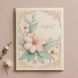 A sympathy greeting card with delicate designs, soft color palette, incorporating flowers and a compassionate message in Persian script.