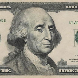 A concept art of a United States one dollar bill, but instead of George Washington, it features an artistic representation of a universal mother figure, symbolizing love, care and strength.