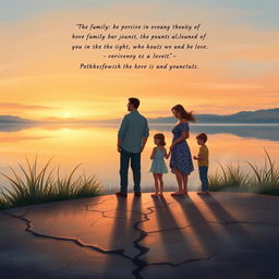 A compelling book cover illustration that captures the essence of a family's journey through love and loss