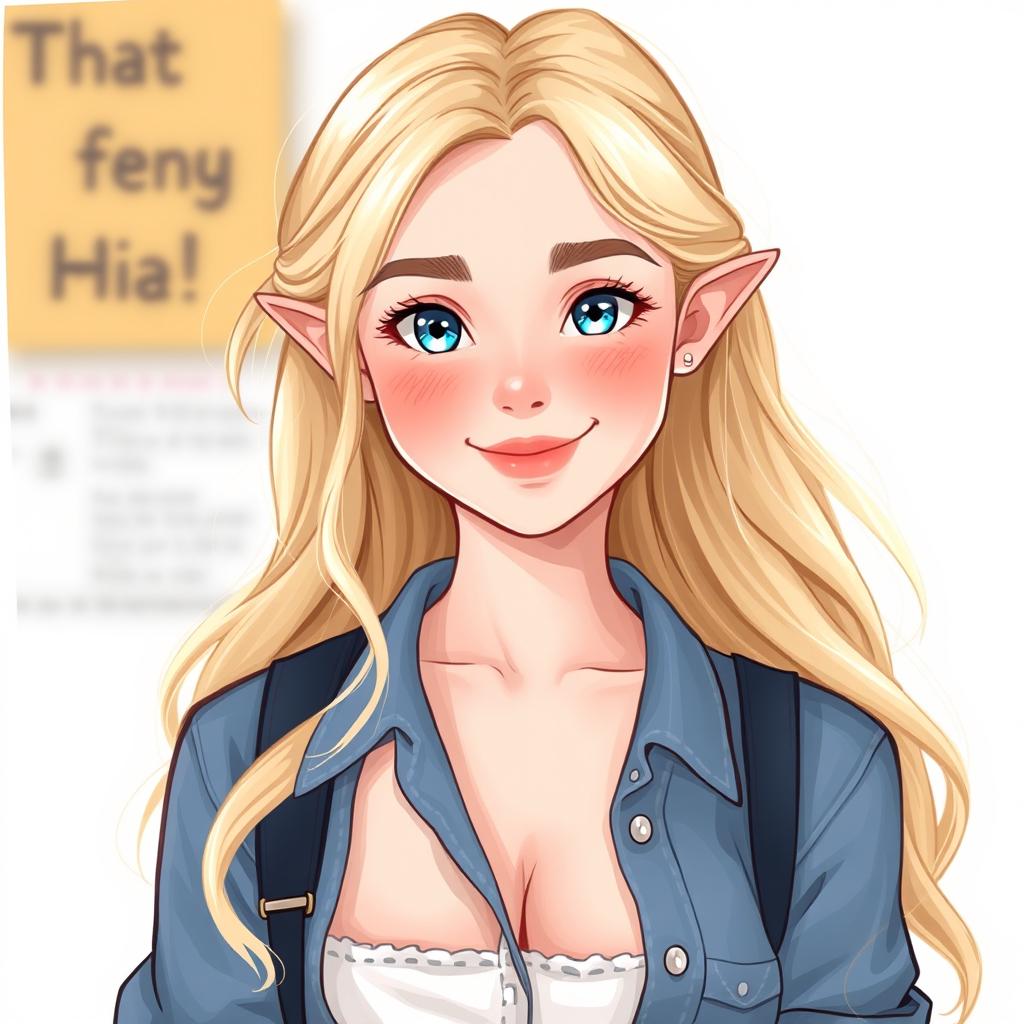 A delightful 18-year-old female with a 'girl next door' style is illustrated