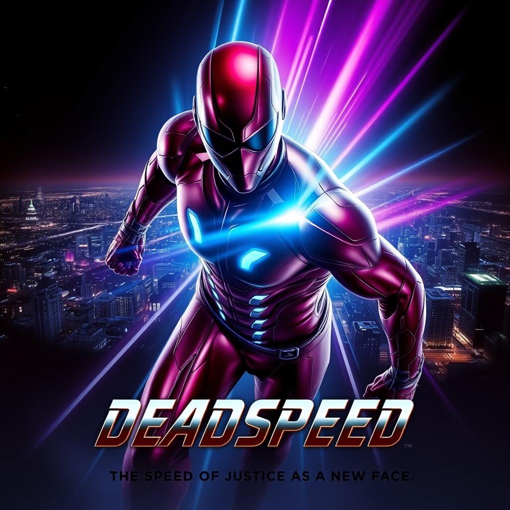 A captivating cinematic film poster for the superhero named 'DEADSPEED'