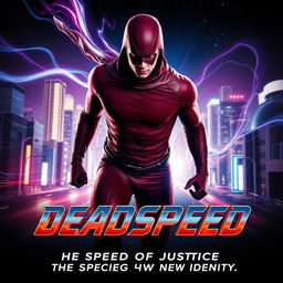 A striking cinematic film poster for the superhero titled 'DEADSPEED'