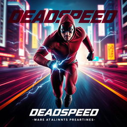 An electrifying sci-fi movie poster for a superhero film titled 'DeadSpeed'