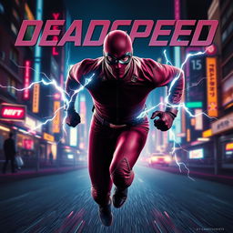 An electrifying sci-fi movie poster for a superhero film titled 'DeadSpeed'