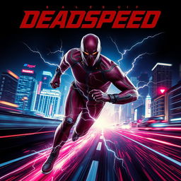 An electrifying sci-fi movie poster for a superhero film titled 'DeadSpeed'