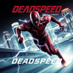 An electrifying sci-fi movie poster for a superhero film titled 'DeadSpeed'