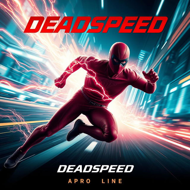 An exciting sci-fi movie poster for a superhero film titled 'DeadSpeed'