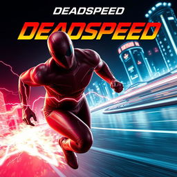 An exciting sci-fi movie poster for a superhero film titled 'DeadSpeed'