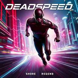 An exciting sci-fi movie poster for a superhero film titled 'DeadSpeed'