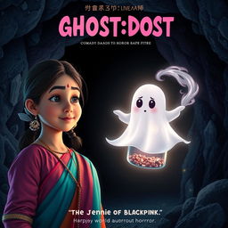 A cinematic film poster for a comedy horror fantasy titled 'GHOST:DOST'