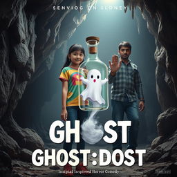 A cinematic film poster for a fantasy horror comedy titled 'GHOST:DOST'