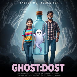 A cinematic film poster for a fantasy horror comedy titled 'GHOST:DOST'