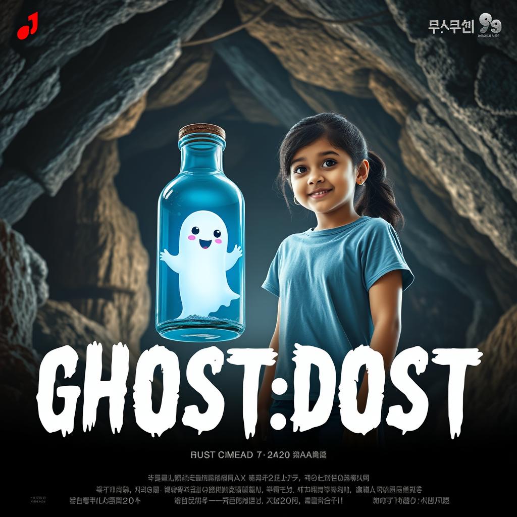 A cinematic film poster for a horror comedy titled 'GHOST:DOST'