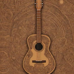 Eliminate the guitar from the culturally rich Filipino arts doodle-style poster, retaining other traditional elements in the design and preserving the warm, lively brown color palette.