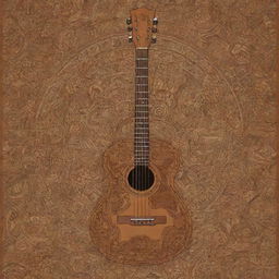 Eliminate the guitar from the culturally rich Filipino arts doodle-style poster, retaining other traditional elements in the design and preserving the warm, lively brown color palette.