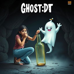 A horror comedy cinematic film poster named 'Ghost:Dost'