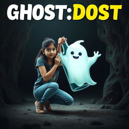 A horror comedy cinematic film poster named 'Ghost:Dost'