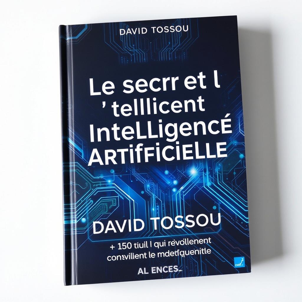 A captivating book cover for 'Le Secret de l'Intelligence Artificielle' by David TOSSOU